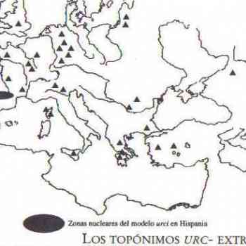 Click para ampliar. Pulsa en el nombre para ver la ficha. Topónimos serie urc- extrahispanos